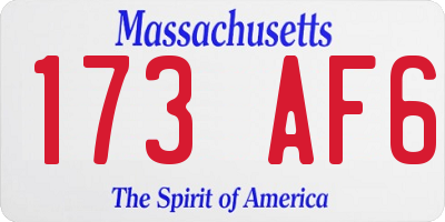 MA license plate 173AF6