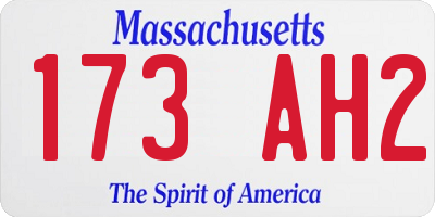 MA license plate 173AH2