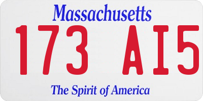 MA license plate 173AI5