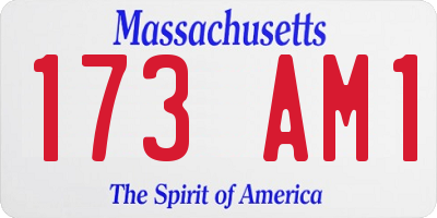 MA license plate 173AM1