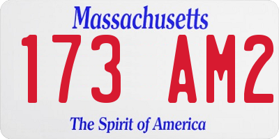 MA license plate 173AM2