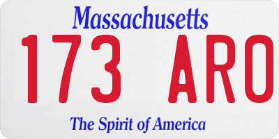 MA license plate 173AR0