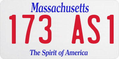 MA license plate 173AS1