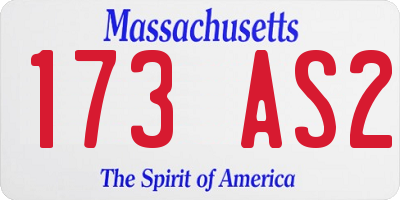 MA license plate 173AS2
