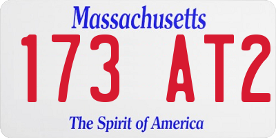 MA license plate 173AT2