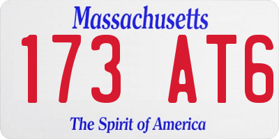 MA license plate 173AT6