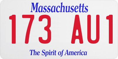 MA license plate 173AU1