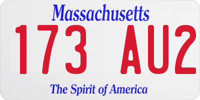 MA license plate 173AU2