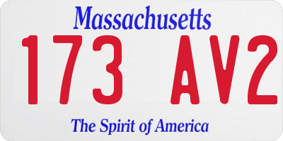 MA license plate 173AV2