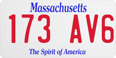 MA license plate 173AV6