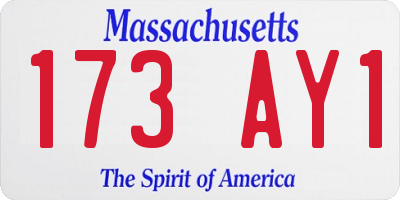 MA license plate 173AY1
