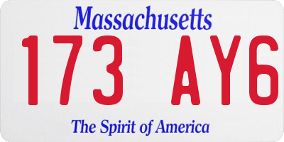 MA license plate 173AY6