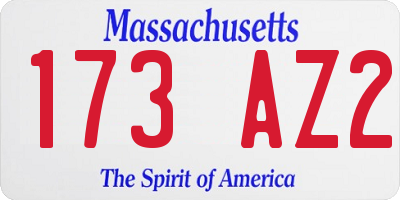 MA license plate 173AZ2
