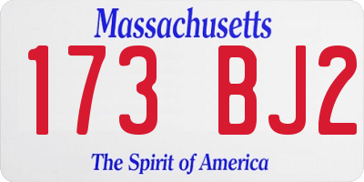 MA license plate 173BJ2