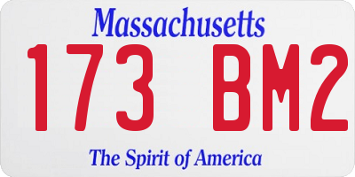MA license plate 173BM2