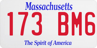 MA license plate 173BM6