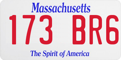 MA license plate 173BR6