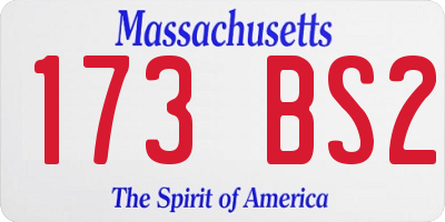 MA license plate 173BS2