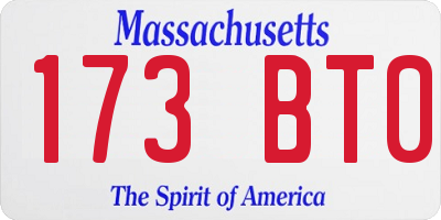 MA license plate 173BT0