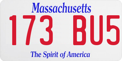 MA license plate 173BU5