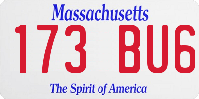 MA license plate 173BU6