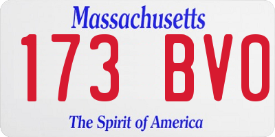 MA license plate 173BV0