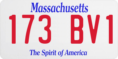 MA license plate 173BV1