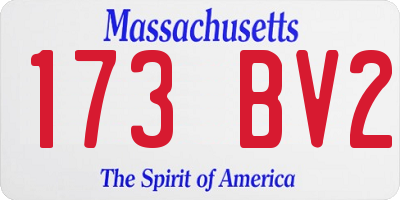 MA license plate 173BV2