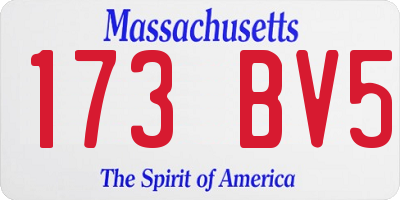 MA license plate 173BV5
