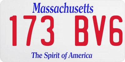 MA license plate 173BV6