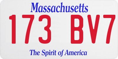 MA license plate 173BV7