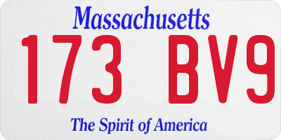 MA license plate 173BV9