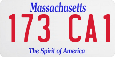 MA license plate 173CA1