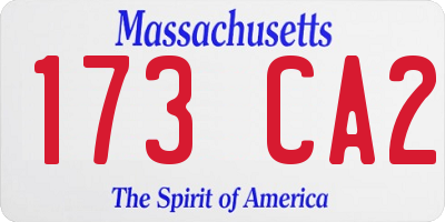 MA license plate 173CA2