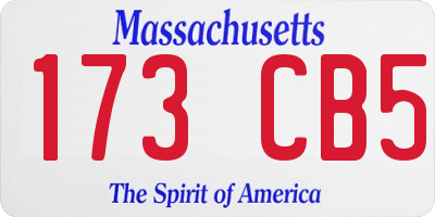 MA license plate 173CB5