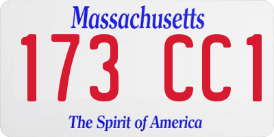 MA license plate 173CC1