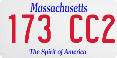 MA license plate 173CC2