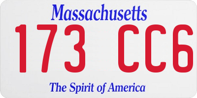 MA license plate 173CC6
