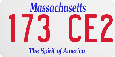MA license plate 173CE2