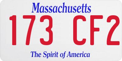 MA license plate 173CF2