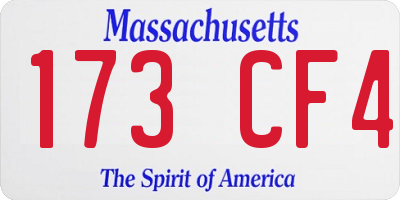 MA license plate 173CF4