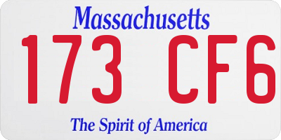 MA license plate 173CF6