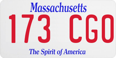 MA license plate 173CG0