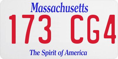 MA license plate 173CG4