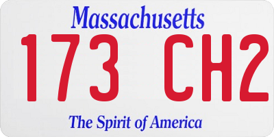 MA license plate 173CH2
