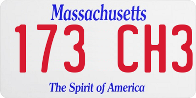 MA license plate 173CH3