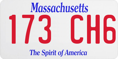 MA license plate 173CH6