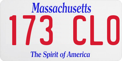 MA license plate 173CL0
