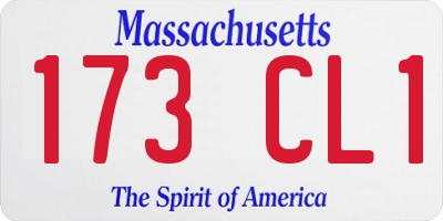MA license plate 173CL1