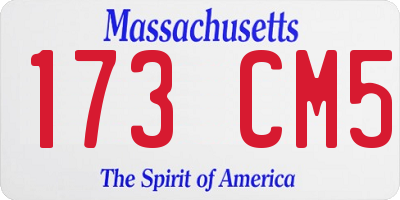 MA license plate 173CM5